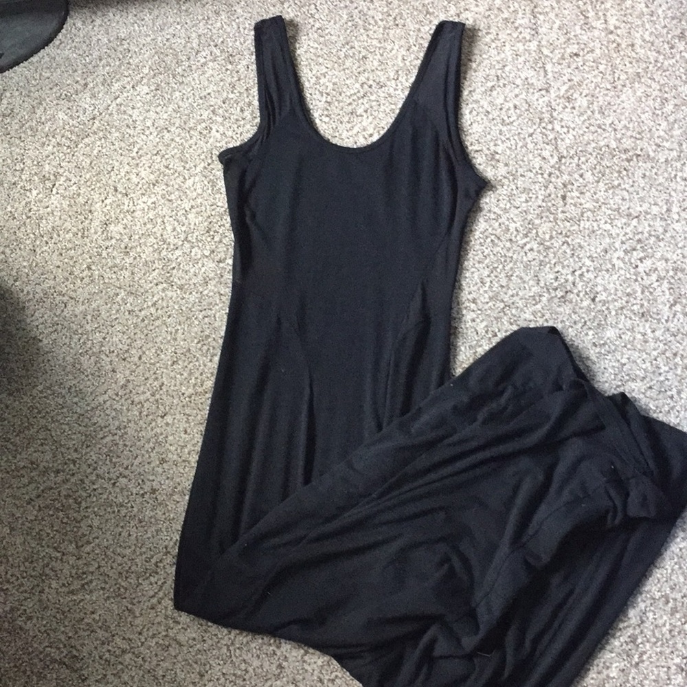 Long black cotton dress